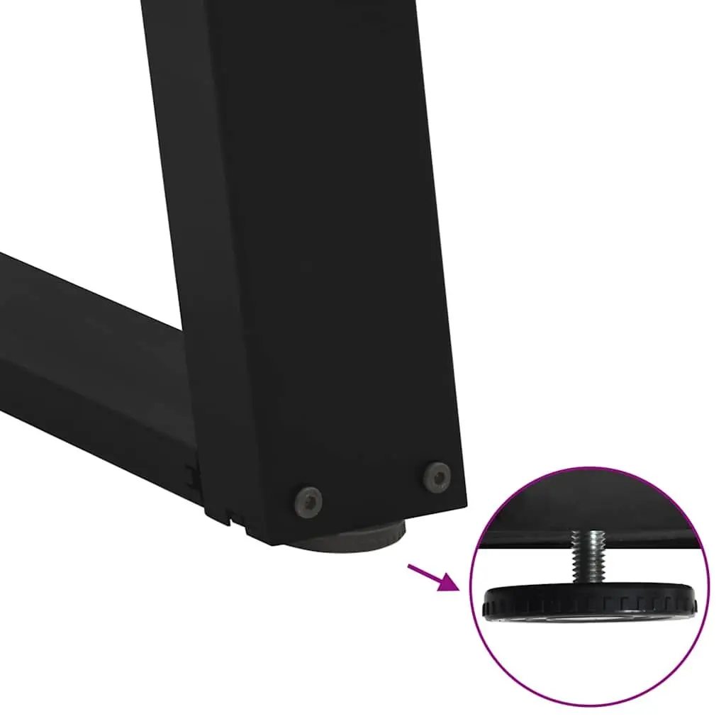 Dining Table Legs U-Shaped Steel Adjustable 80x72-73cm Black 2 Piece