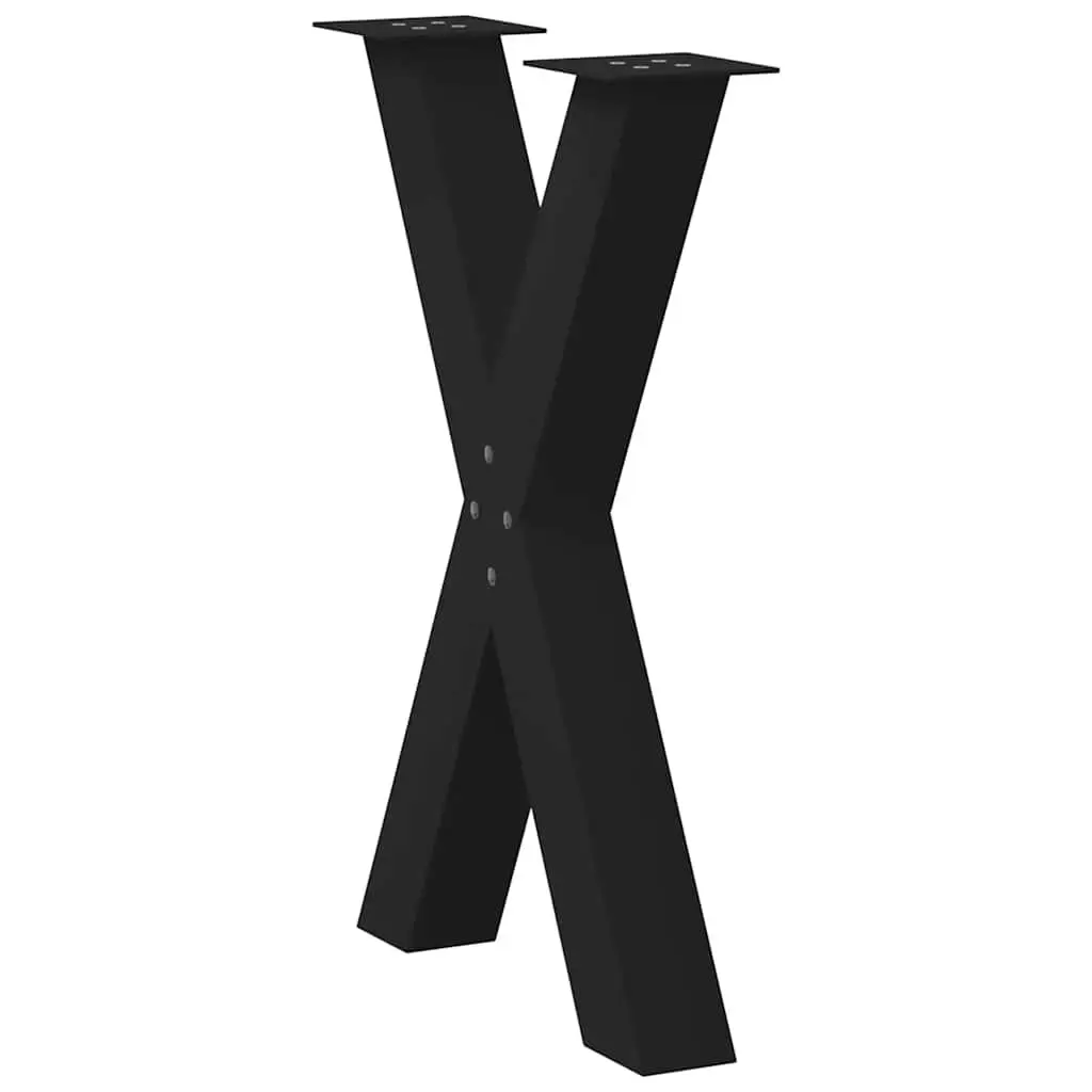 Dining Table Legs X-Shaped Adjustable 60x72cm Black Steel