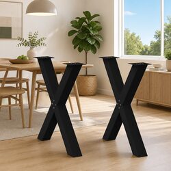 Adjustable X-Shaped Steel Dining Table Legs