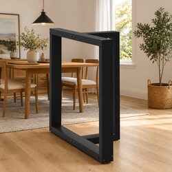 Heavy-Duty Black Steel T-Shaped Dining Table Legs