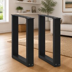 Black Steel U-Shaped Coffee Table Legs - Set of 2