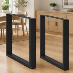 Black U-Shaped Steel Dining Table Legs, 80x72-73cm