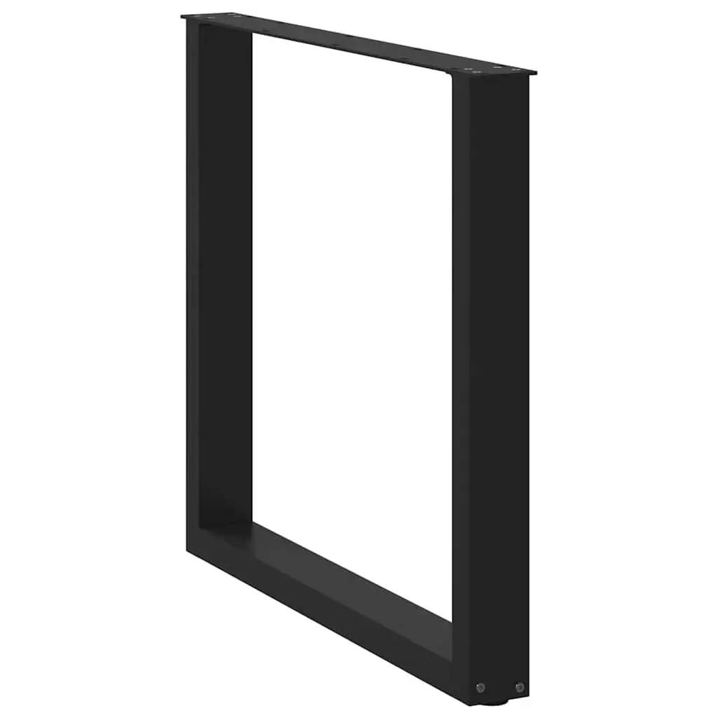 Dining Table Legs U-Shaped Steel Black 80x72-73cm
