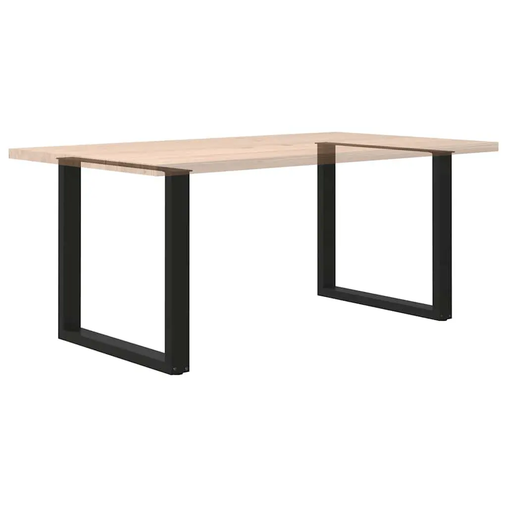 Dining Table Legs U-Shaped Steel Black 80x72-73cm