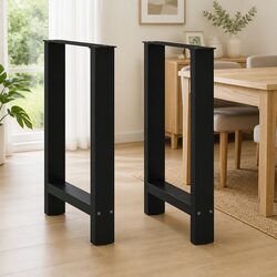 Adjustable Black Steel Dining Table Legs for Custom Builds