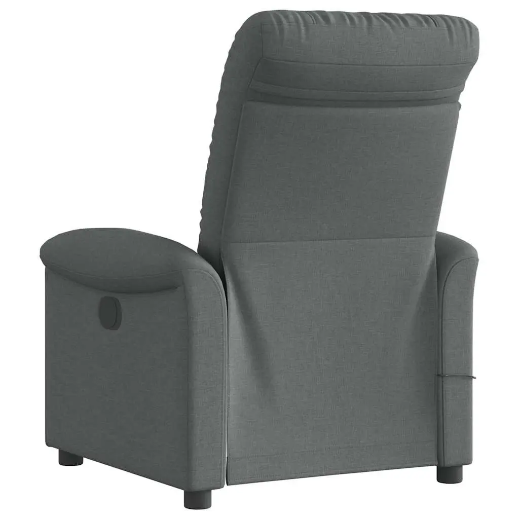 Massage Recliner Chair Manual Reclining Comfort Grey Fabric