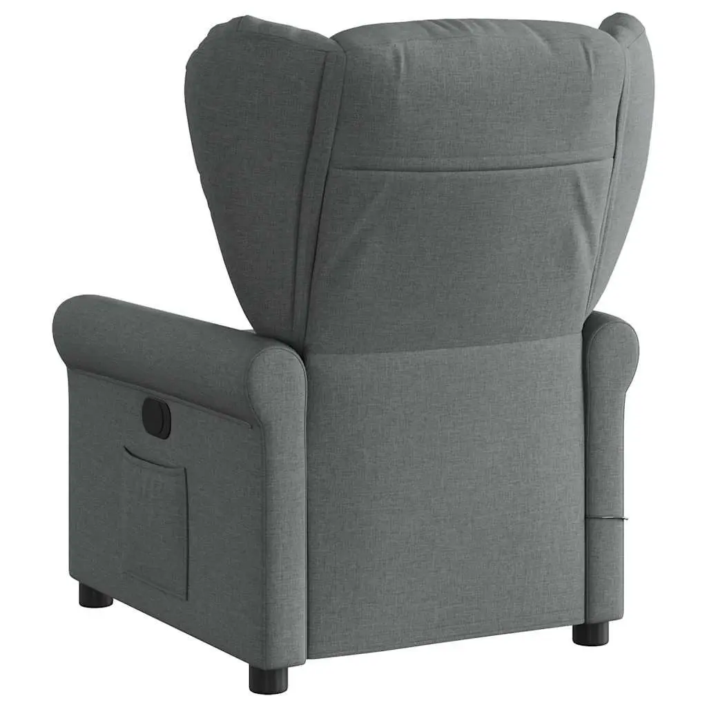 Recliner Chair Vibration Massage Manual Grey Fabric Adjustable Comfort
