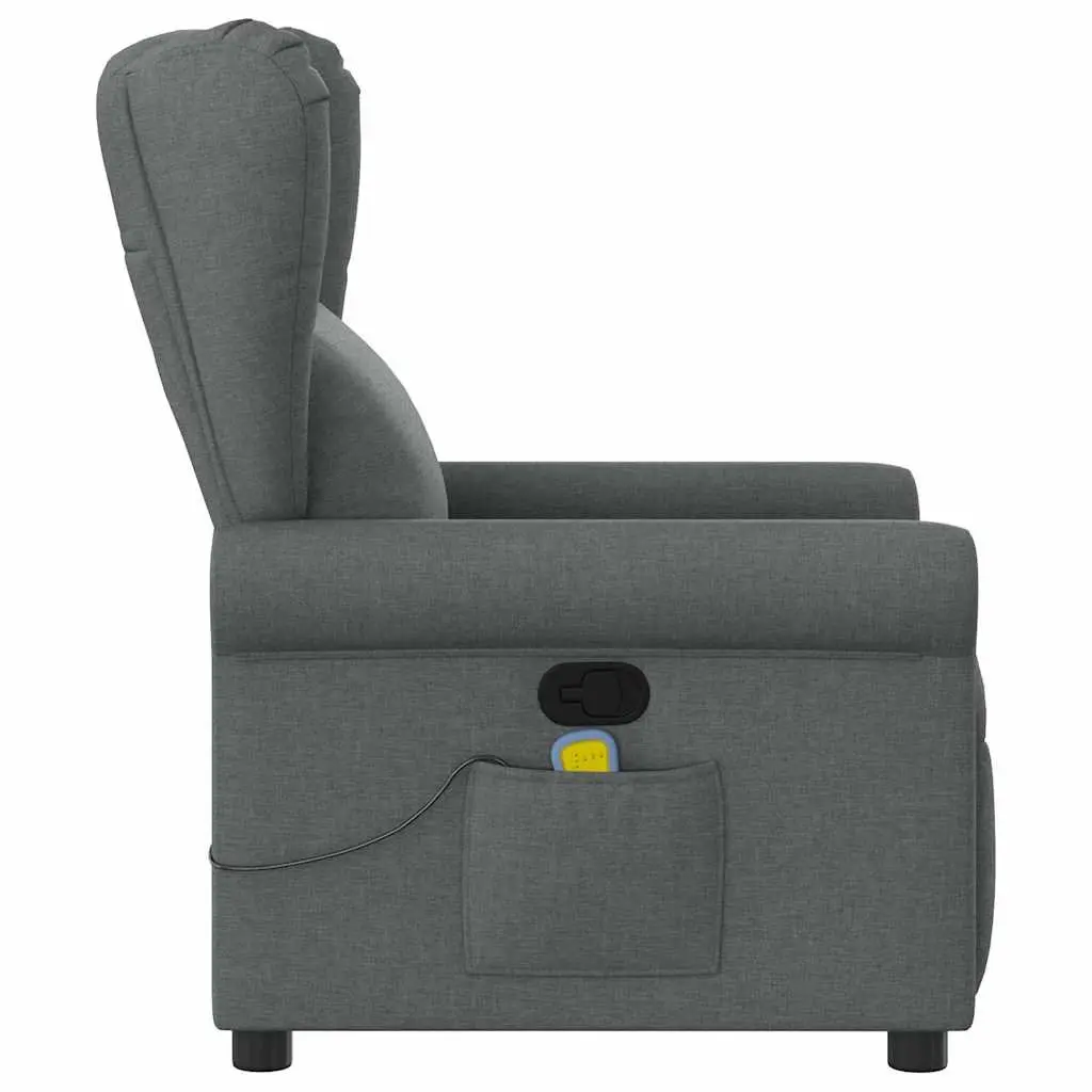 Recliner Chair Vibration Massage Manual Grey Fabric Adjustable Comfort