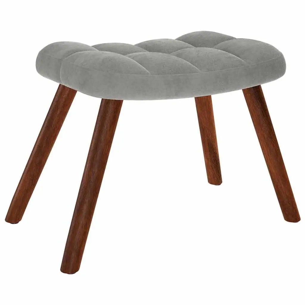 Rocking Chair with Footstool Padded Velvet Grey