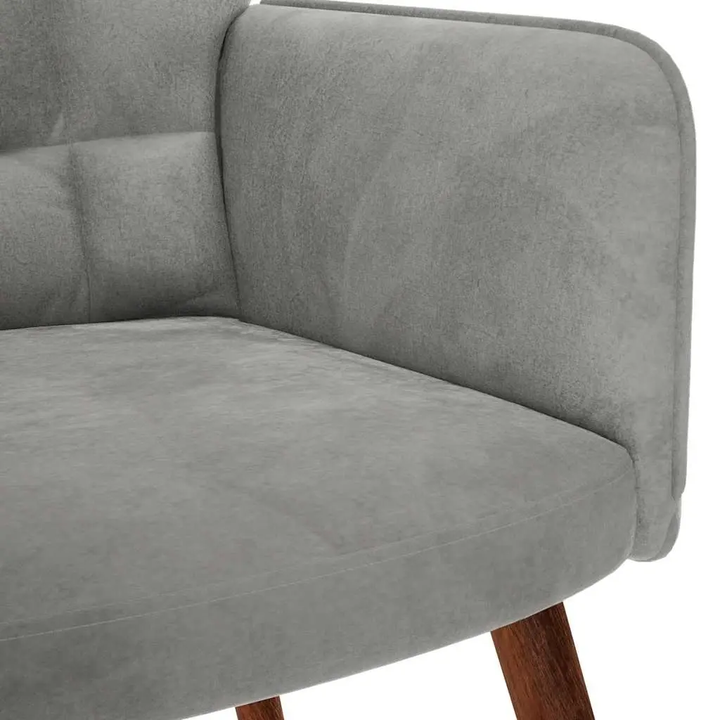 Rocking Chair with Footstool Padded Velvet Grey