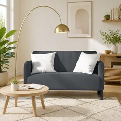 Grey Velvet Loveseat Sofa, 109cm Dimensions, Plywood Frame