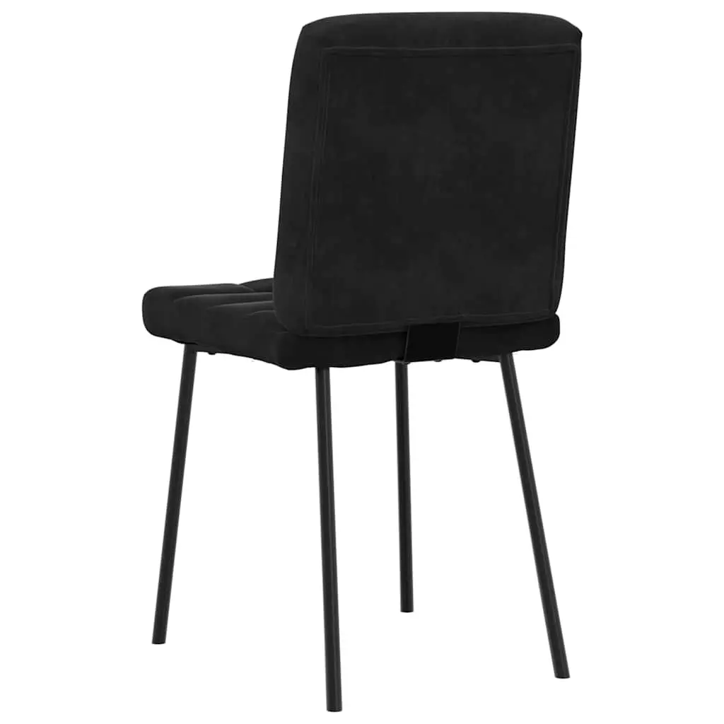 Dining Chairs Soft Velvet Fabric Foam Padding 2 Piece Black