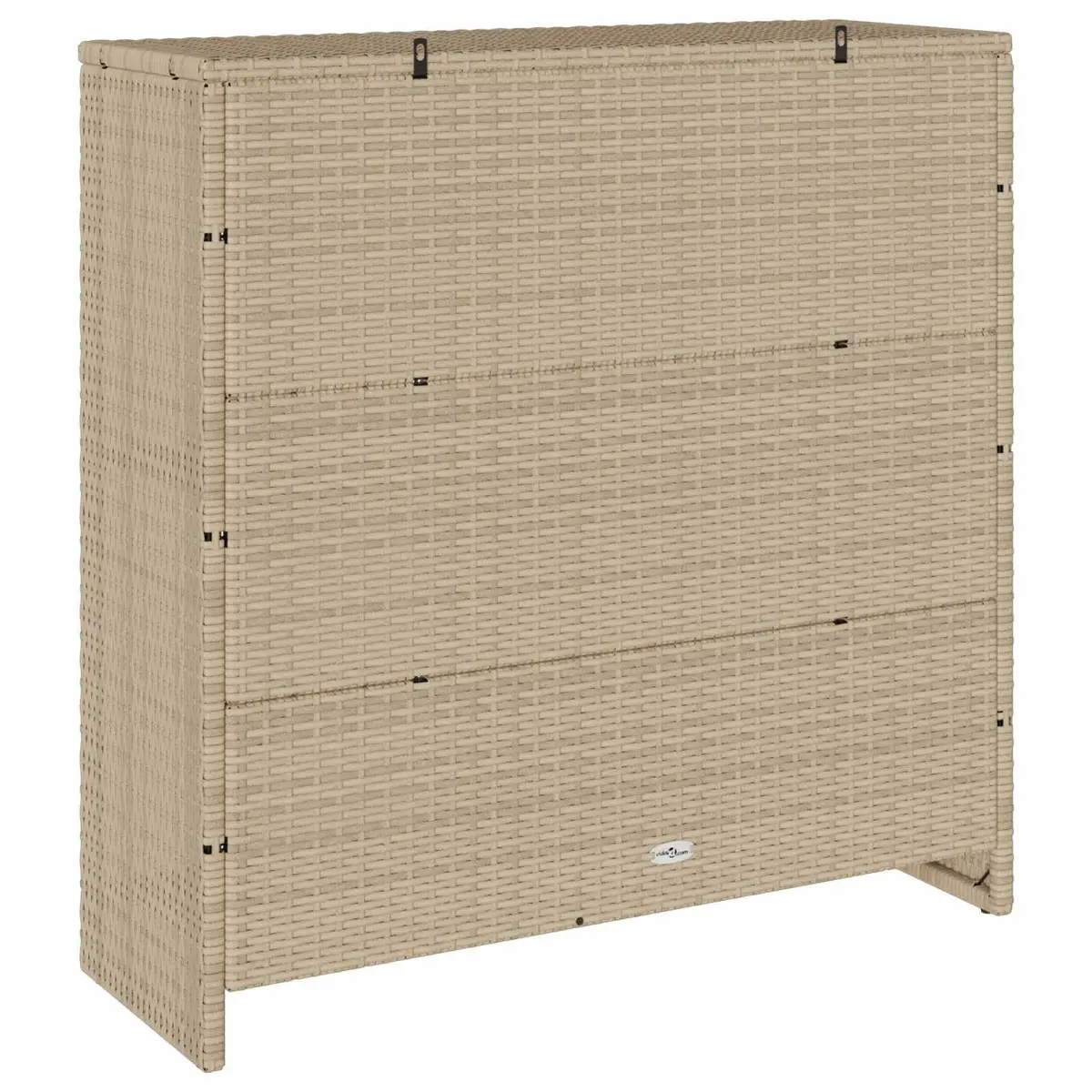 Rattan Beige Rectangular Storage Cabinet with Adjustable Shelves for Living Room Furniture