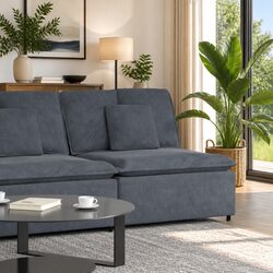 Grey Modular Centre Sofa Unit with Cushions 100cm