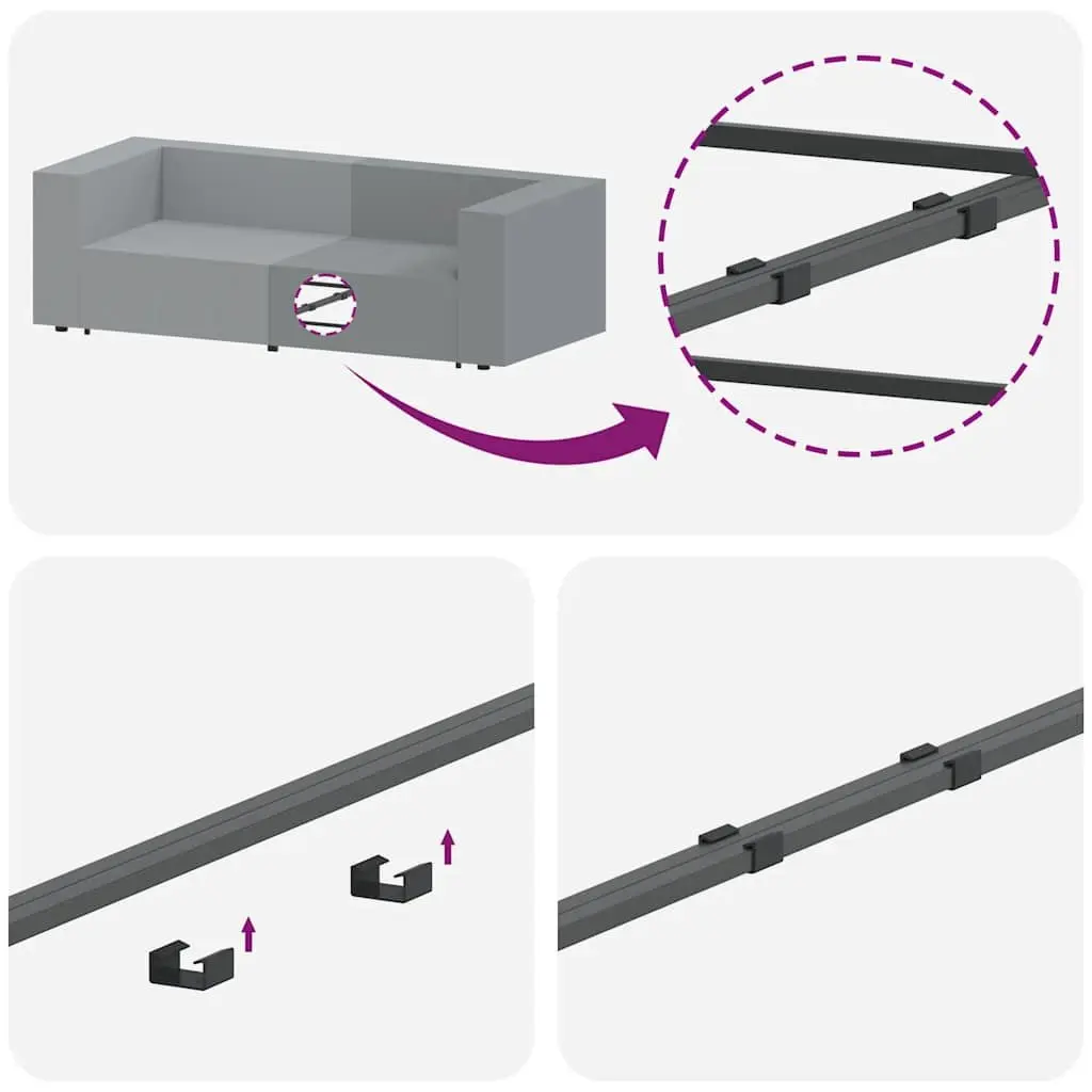 Modular Sofa Corner Unit Cushioned Grey 100cm