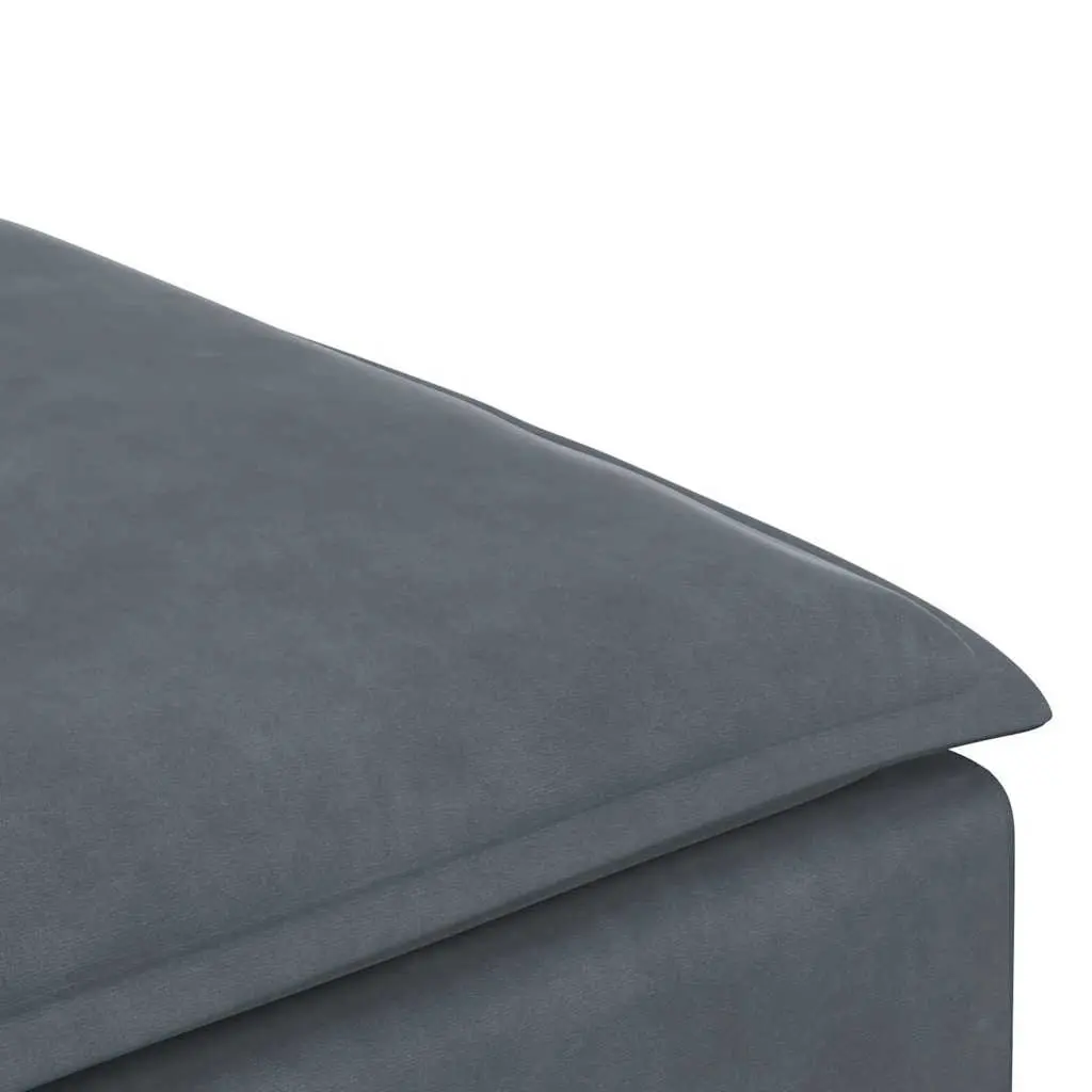 Modular Footstool Cushioned Seating 100cm Grey Velvet Ottoman Home Furniture