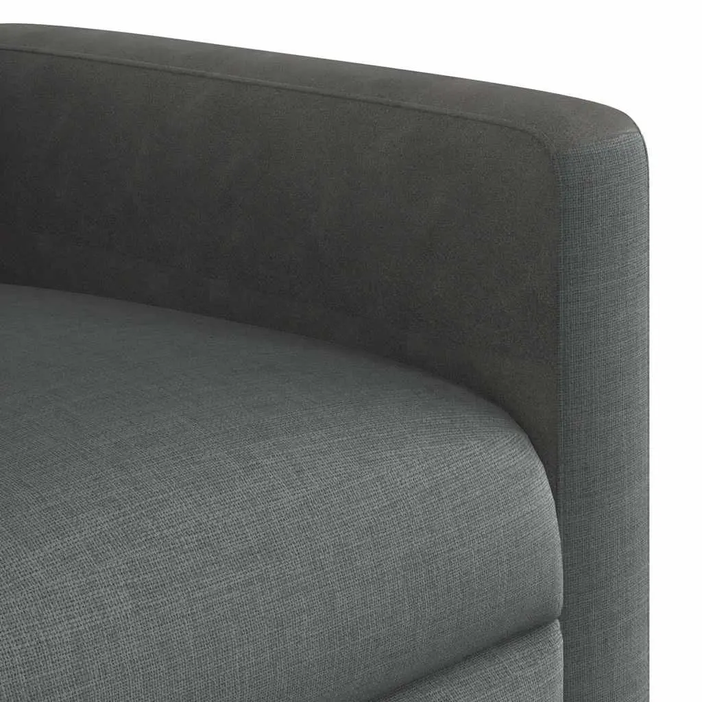 Recliner Chair Dark Grey Fabric Manual Vibration Massage Adjustable Armchair Comfort