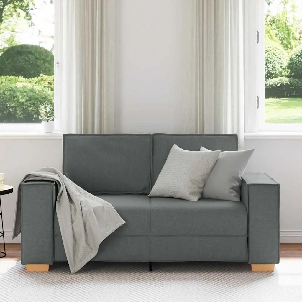 2-Seater Sofa Dark Grey 160x78x84cm Fabric Living Room Lounge Couch Furniture