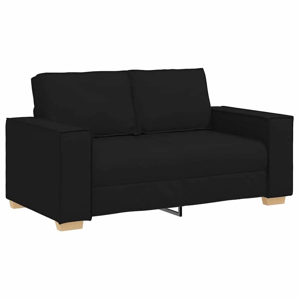 2-Seater Sofa Black Fabric Lounge Couch Living Room Furniture 160x78x84cm