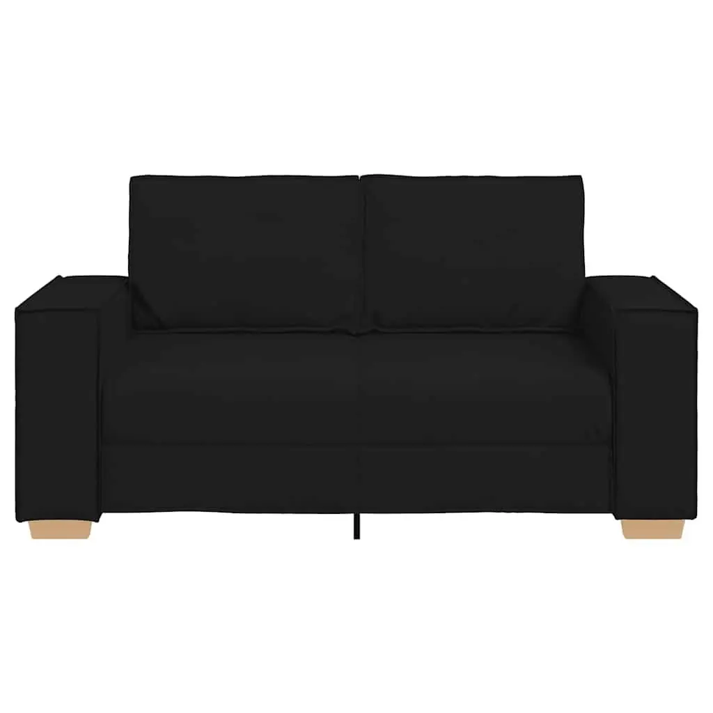 2-Seater Sofa Black Fabric Lounge Couch Living Room Furniture 160x78x84cm