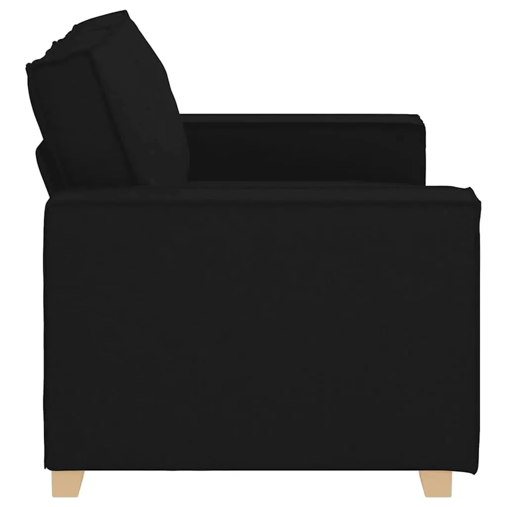 2-Seater Sofa Black Fabric Lounge Couch Living Room Furniture 160x78x84cm