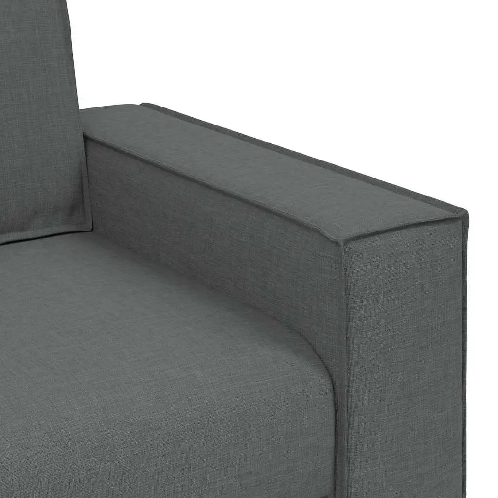 3-Seater Sofa Grey Fabric Lounge Couch Living Room Furniture 220x78x84cm