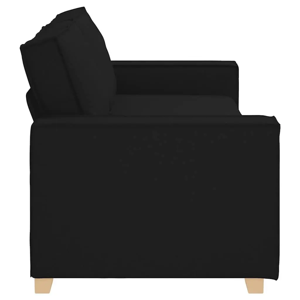 3-Seater Sofa Black Fabric Living Room Lounge Couch 220x78x84cm Upholstered