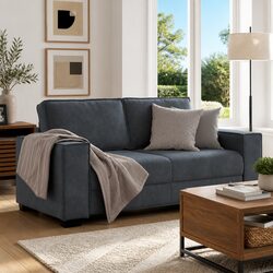 2-Seater Sofa with Velvet Upholstery in Dark Grey