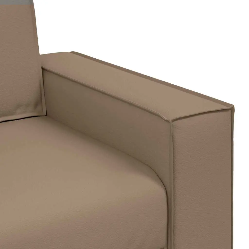 Loveseat Sofa 160 cm Faux Leather 2 Seater Living Room Couch Cappuccino Brown