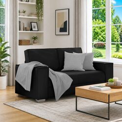 Modern Black Loveseat Sofa Dimensions and Materials