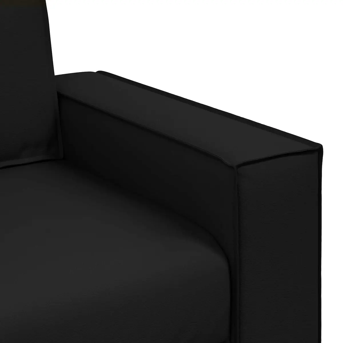 Loveseat Sofa Black 180cm Modern Living Room Furniture Faux Leather Two Seater