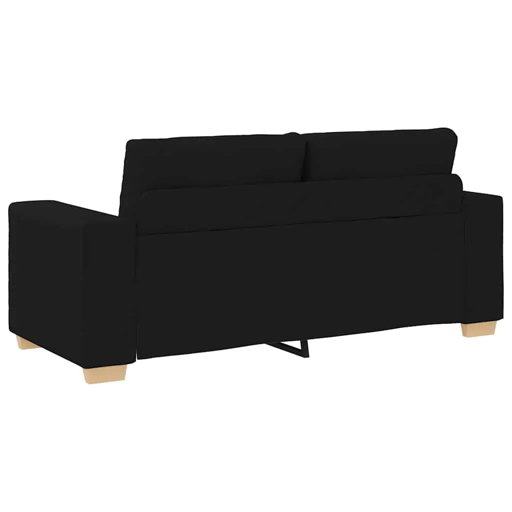 Loveseat Sofa Black 180x77x82cm Fabric Two Seater Relaxation Couch