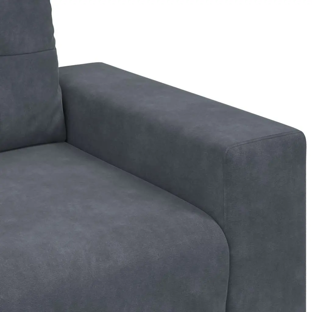 Loveseat Sofa Comfort Dark Grey Velvet 2 Seater