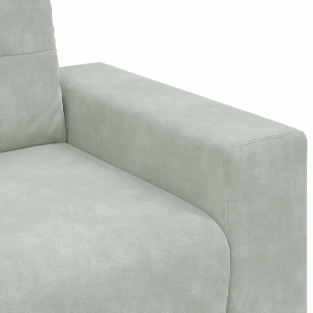 Loveseat Sofa Comfort Light Grey Velvet 2 Seater