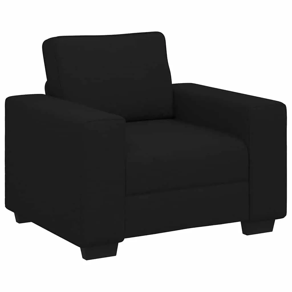 Black Fabric Sofa Chair Lounge Seat Armrest Living Room Furniture 100x77x82cm