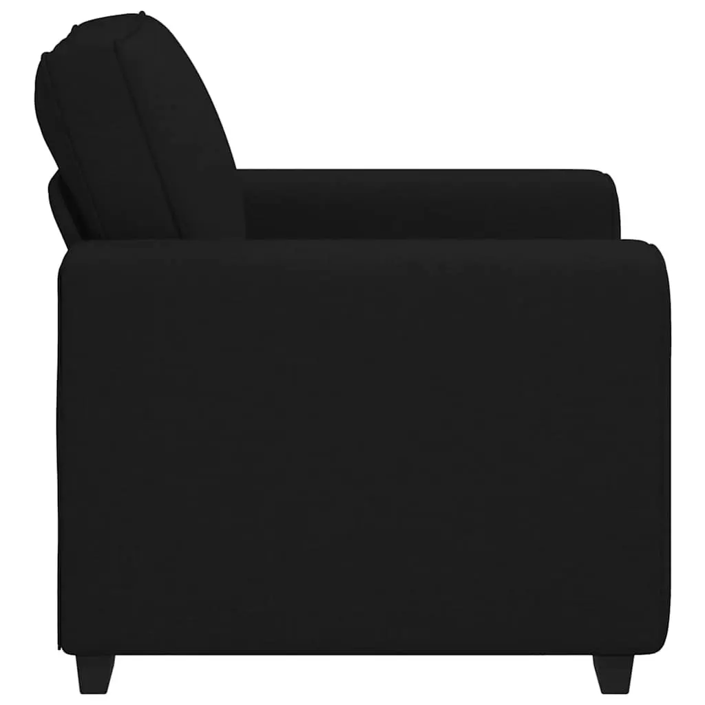 Black Fabric Sofa Chair Lounge Seat Armrest Living Room Furniture 100x77x82cm