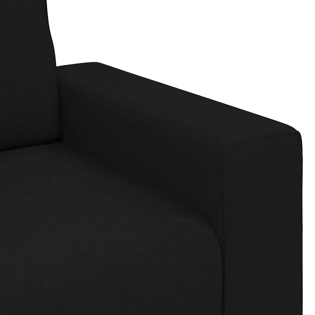 Black Fabric Sofa Chair Lounge Seat Armrest Living Room Furniture 100x77x82cm