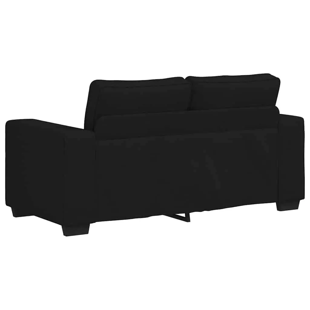 2-Seater Sofa Black Fabric Lounge Living Room Furniture Couch 160x77x82 cm