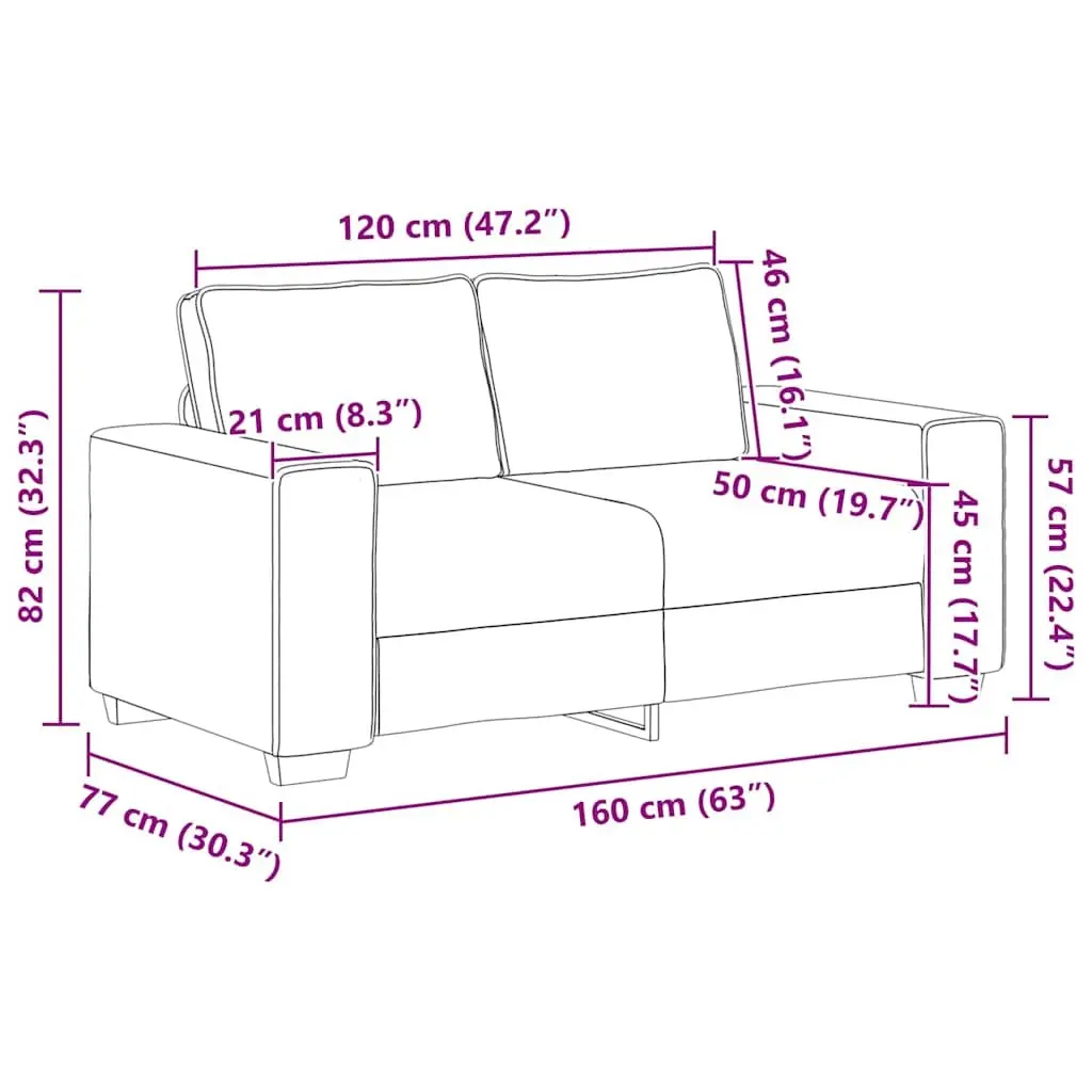 Loveseat Sofa Grey Corduroy Fabric Comfortable Seating Living Room Furniture