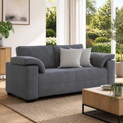 Two-Seater Loveseat Sofa 180cm in Grey Velvet