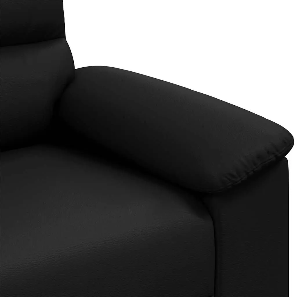Sofa Chair Black Lounge Seat Faux Leather Armrests Padded Backrest Living Room