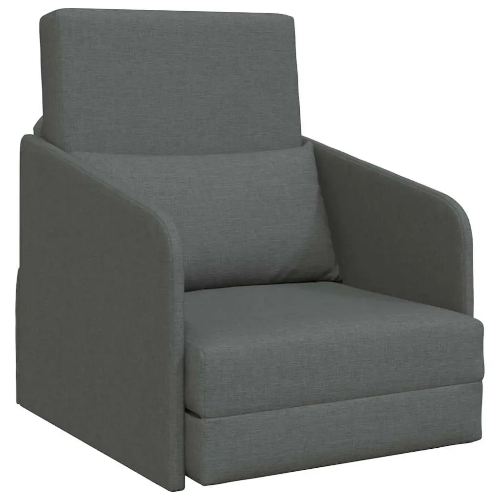 Sofa Bed Convertible Grey 65 x 80 x 83 cm Fabric Modern Floor Furniture