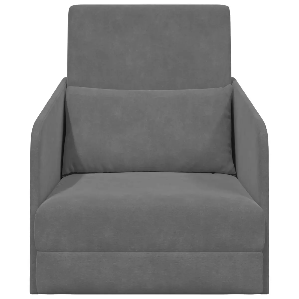 Convertible Sofa Bed Grey Velvet Dual Function 65x80x83cm