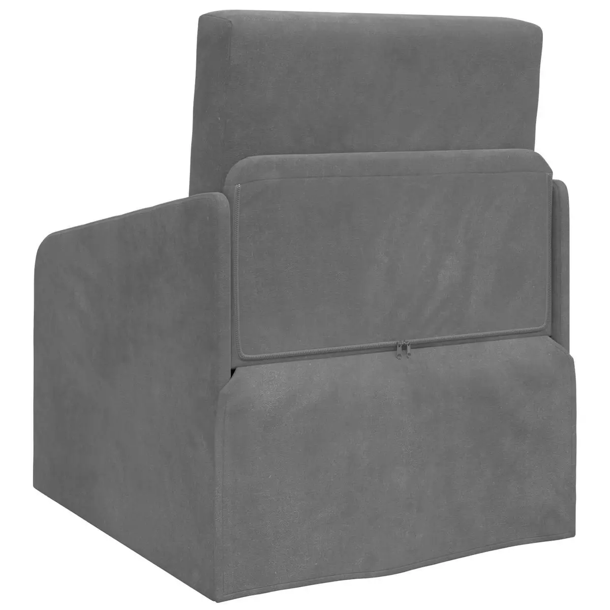 Convertible Sofa Bed Grey Velvet Dual Function 65x80x83cm
