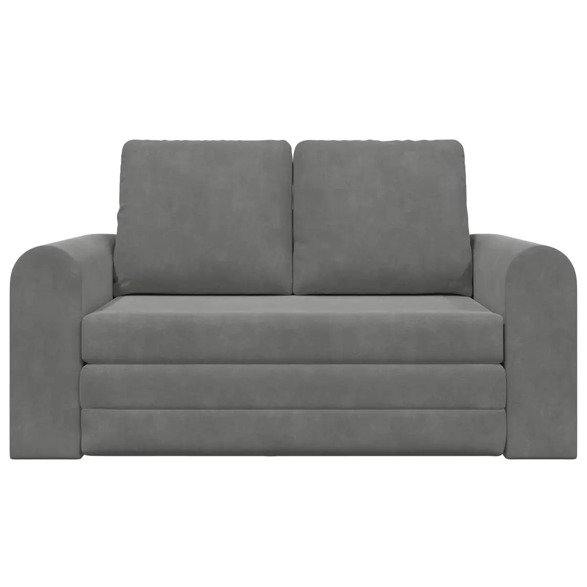 Sofa Bed Convertible Grey Velvet 148x71x83cm Modern Comfort