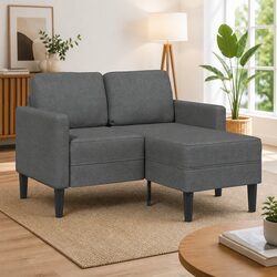 L-Shaped 2-Seater Sofa with Chaise Lounge in Grey