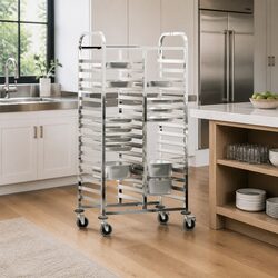 Tray Trolley for GN Containers with 32 Capacity in Stainless Steel
