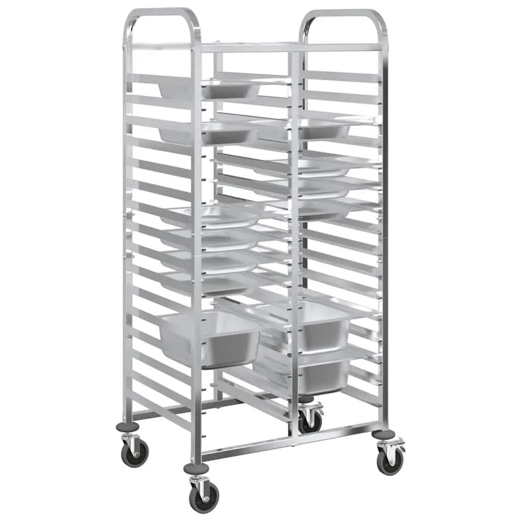 Tray Trolley with 32 GN Container Capacity Stainless Steel Kitchen Catering