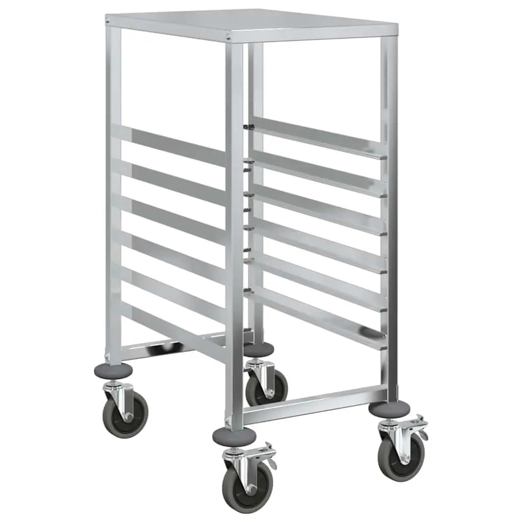 Stainless Steel Kitchen Trolley with Silent Castors 39x55x87 cm Silver