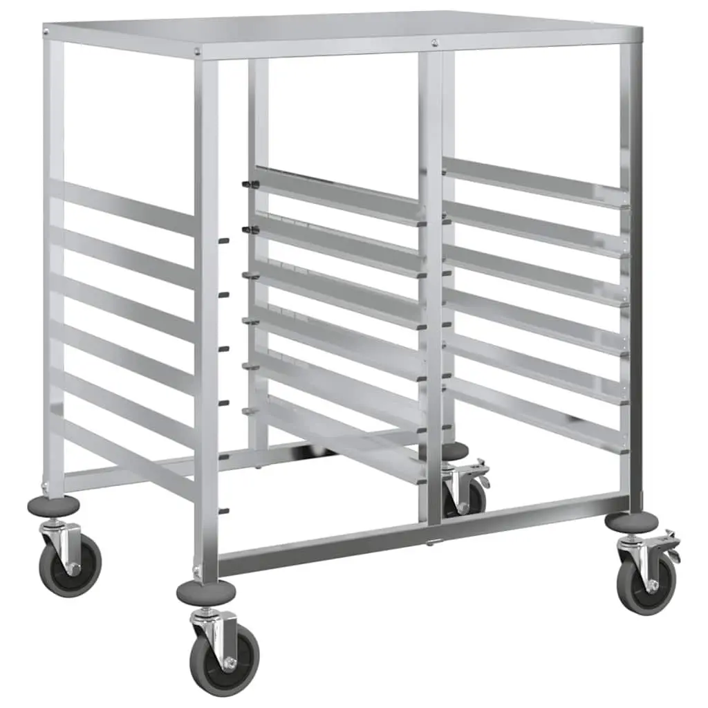 Tray Trolley Kitchen Dining Service Cart GN Containers Stainless Steel Silver